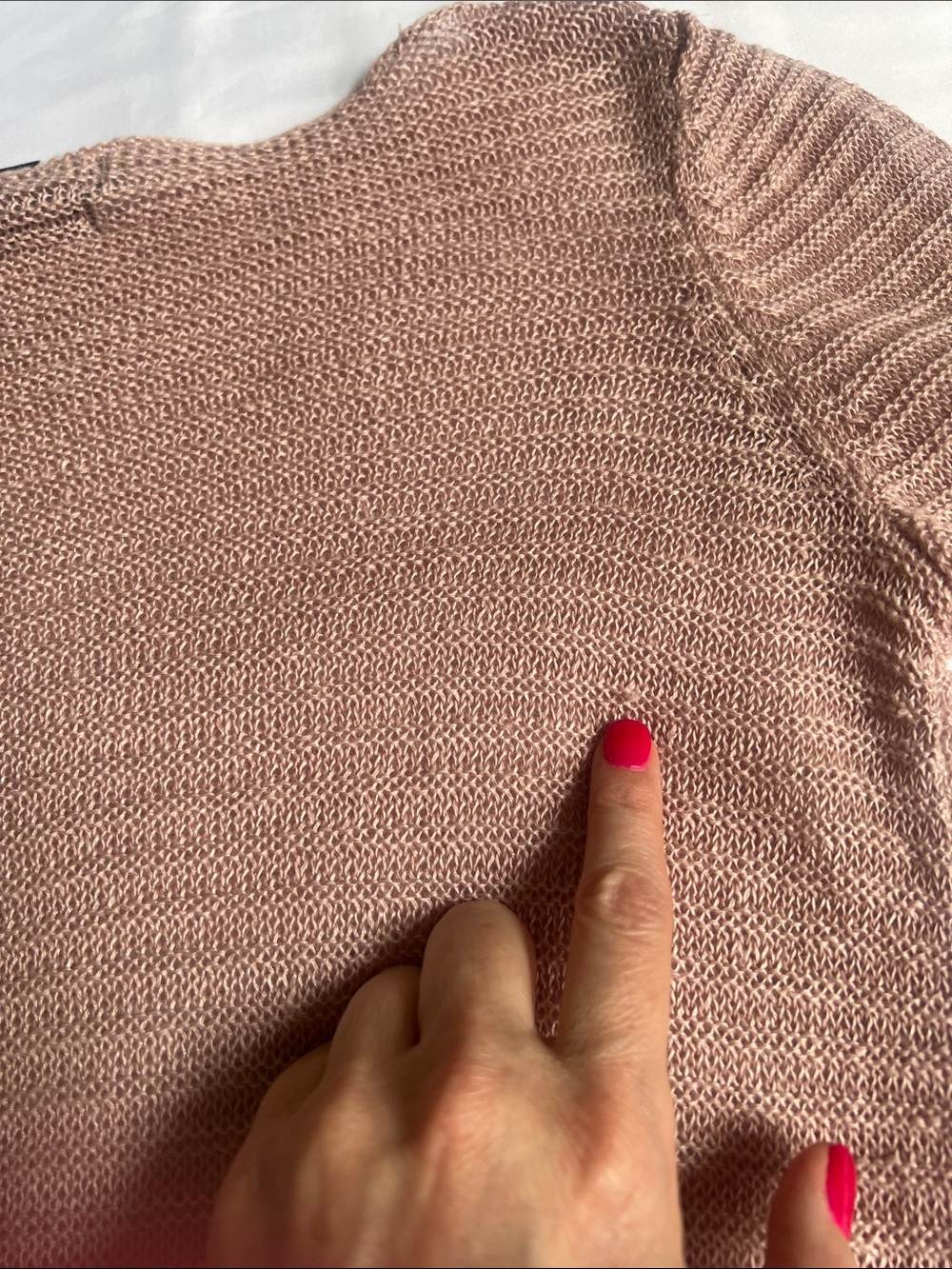 Tahari Dusty Rose Sz XS Lightweight 100% Linen Sweater Minimalist Quiet Lux - Picture 11 of 11